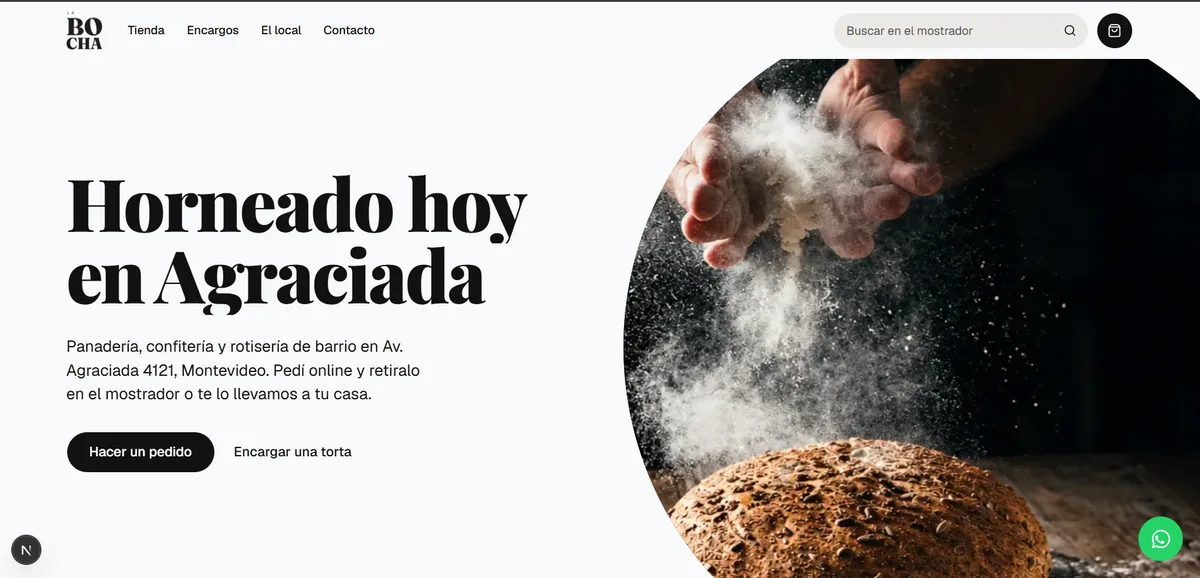 Web de la panadería La Bocha: pedidos online y encargos de tortas